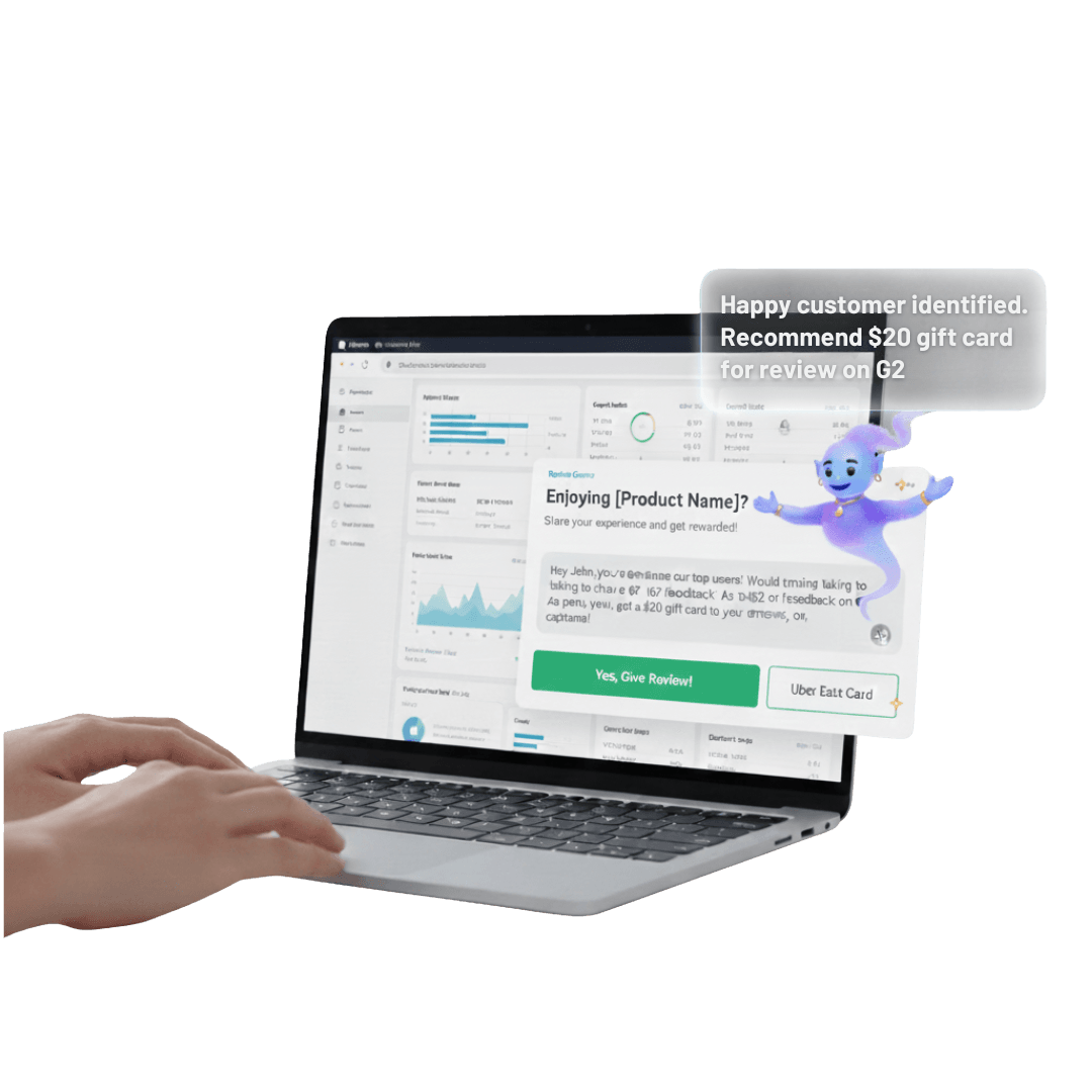 Review Genie campaign dashboard tracking automated G2 review requests